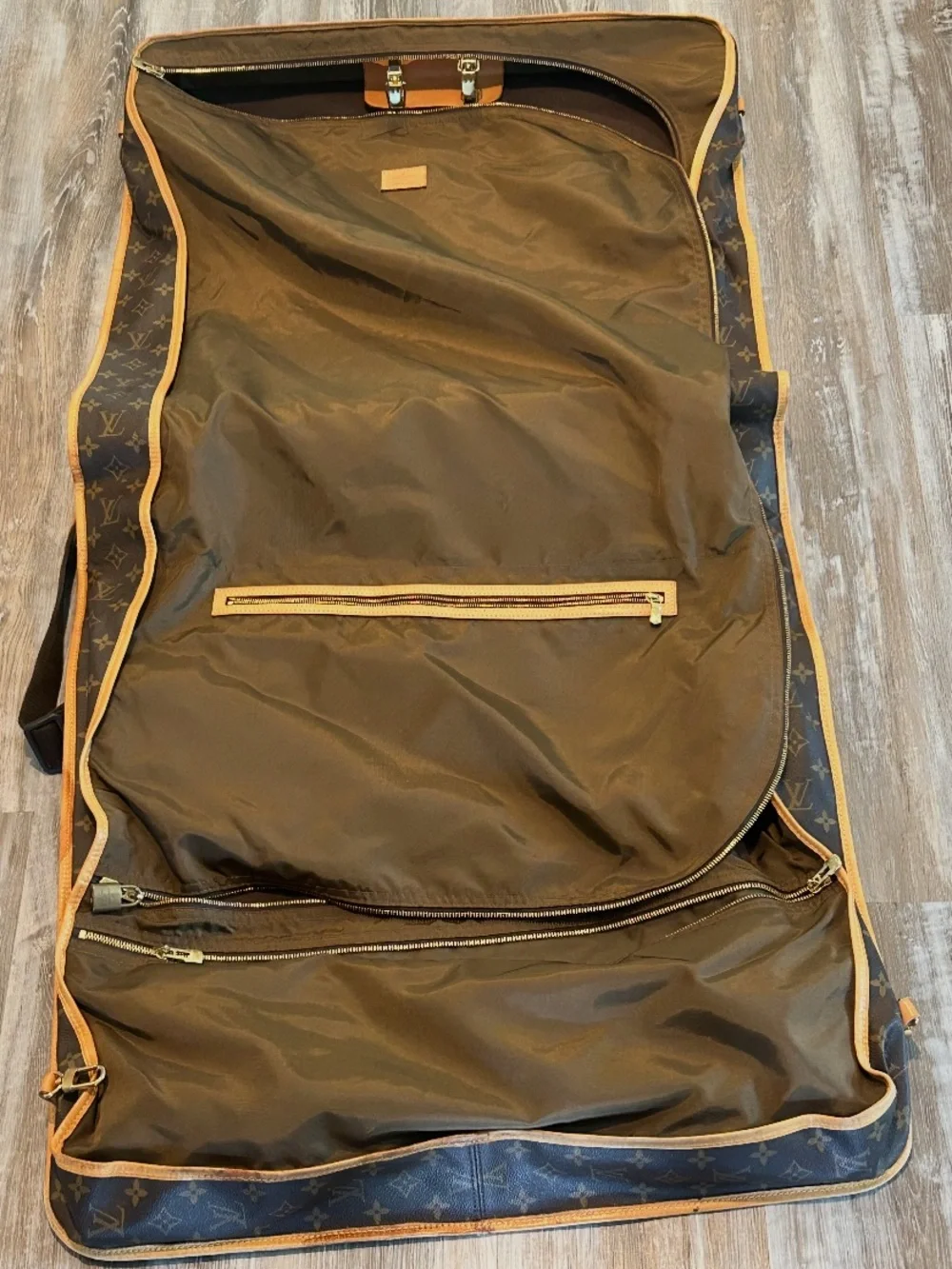 Louis Vuitton Monogram Canvas Garment Bag in Brown with Tan Trim